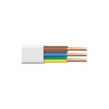 Elektros kabelis 3x1.5mm² HDXSp Dca monolitinis, plokščias, behalogenis (nedegus) baltas (white)